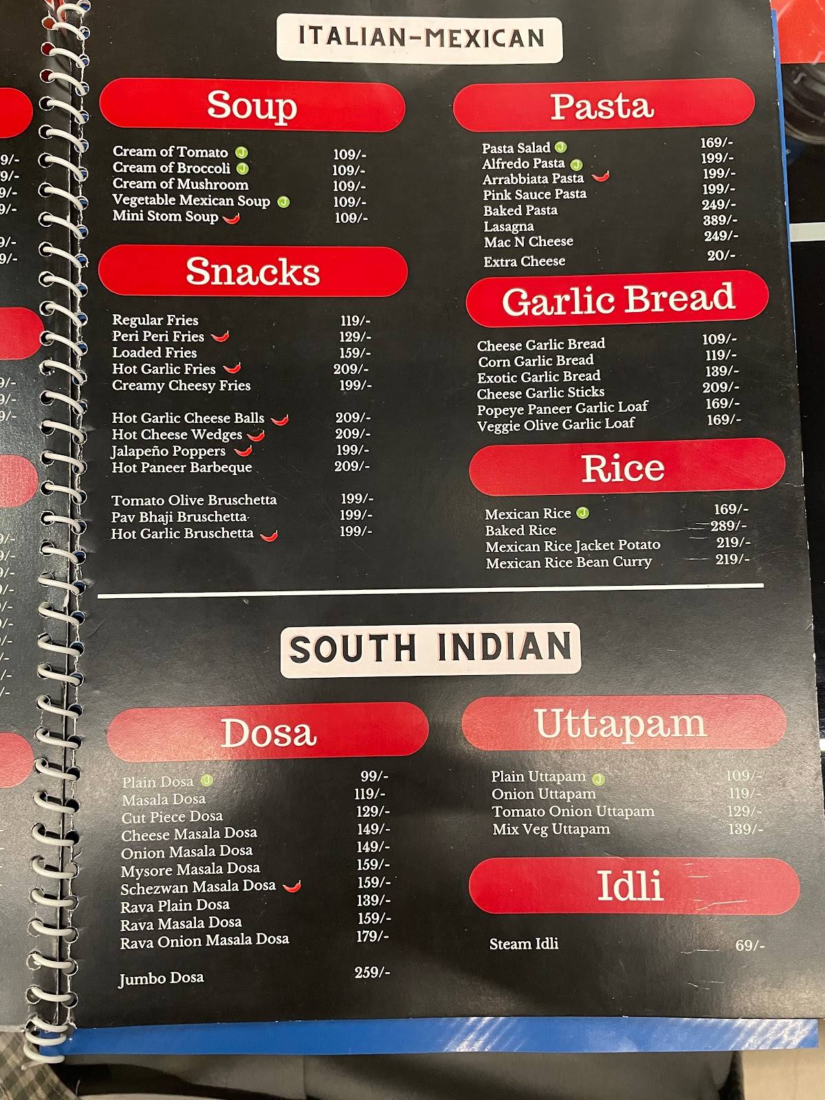 The 90s Café - Chapter 2 menu