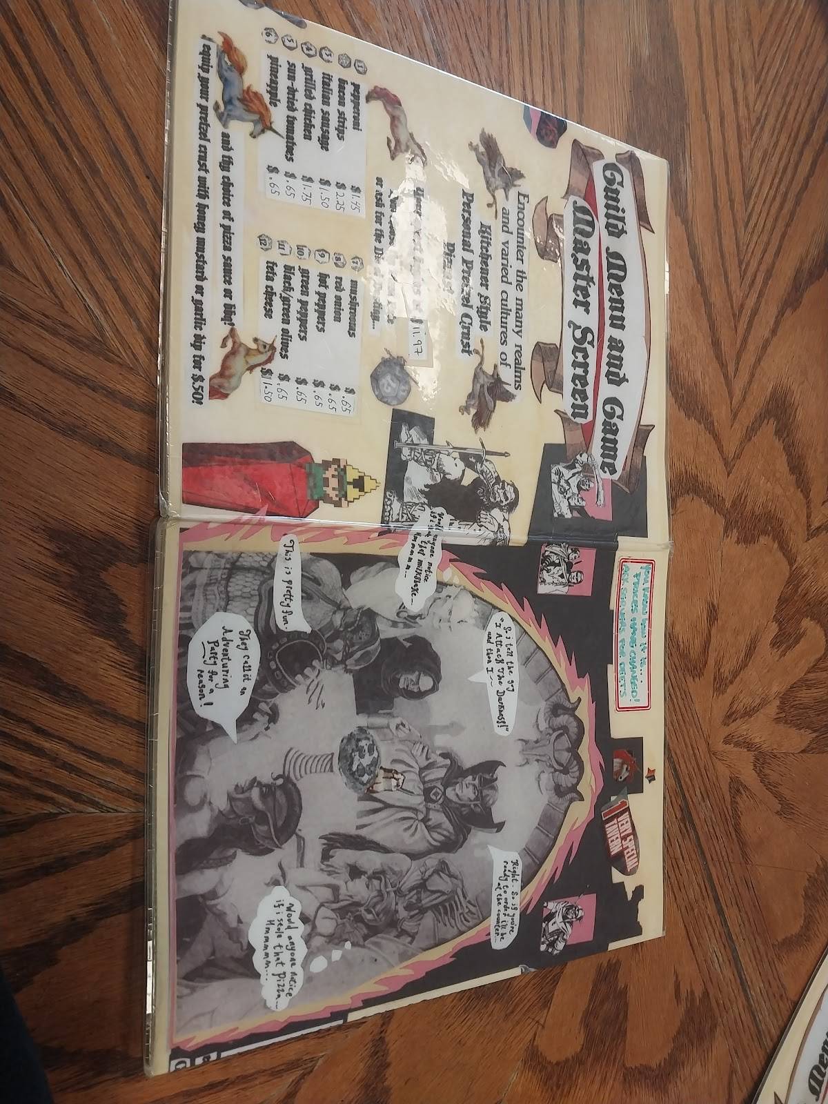 Menu de The Adventurers Guild Board & Video Game Café