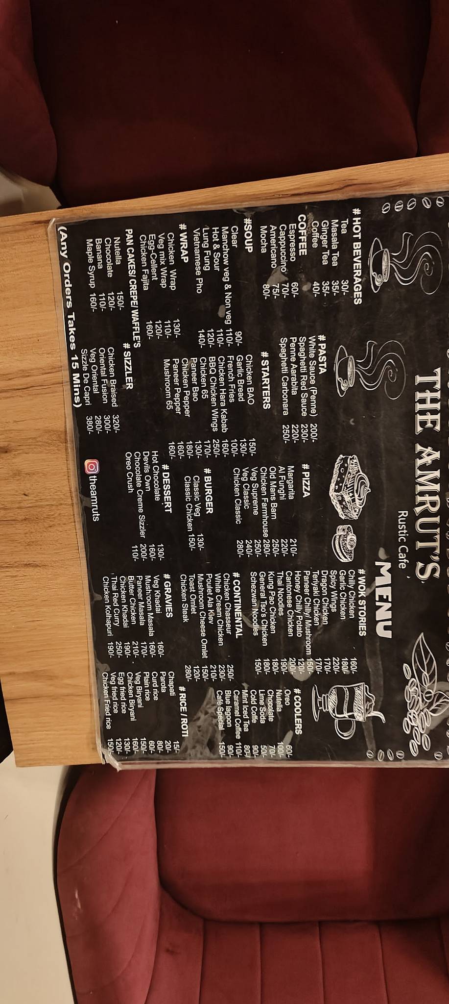 The Amrut's : Rustic Cafè menu