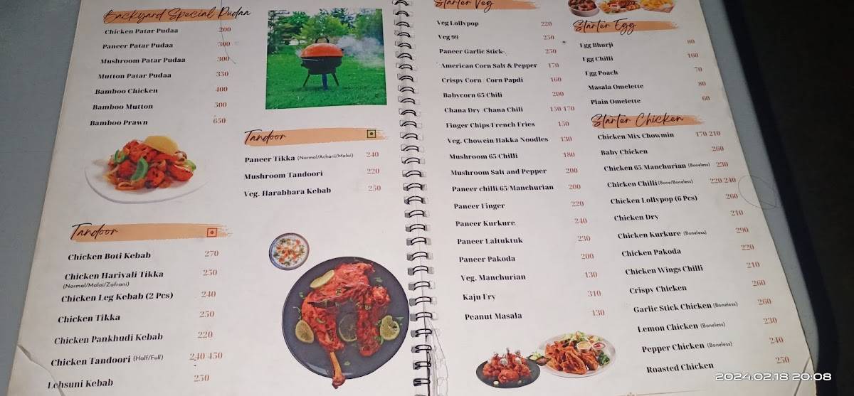 The Backyard Kitchen menu