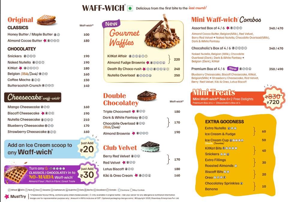 The Belgian Waffle Co. menu