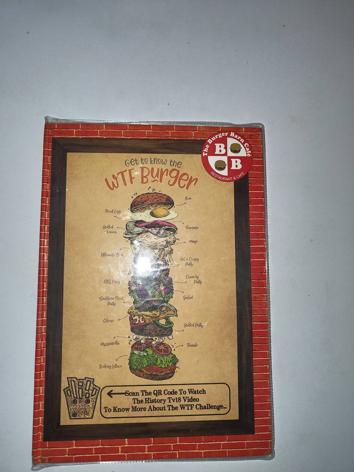 The Burger Barn Cafe menu