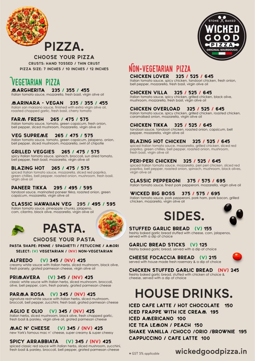 The CUPnCAKE Factory menu