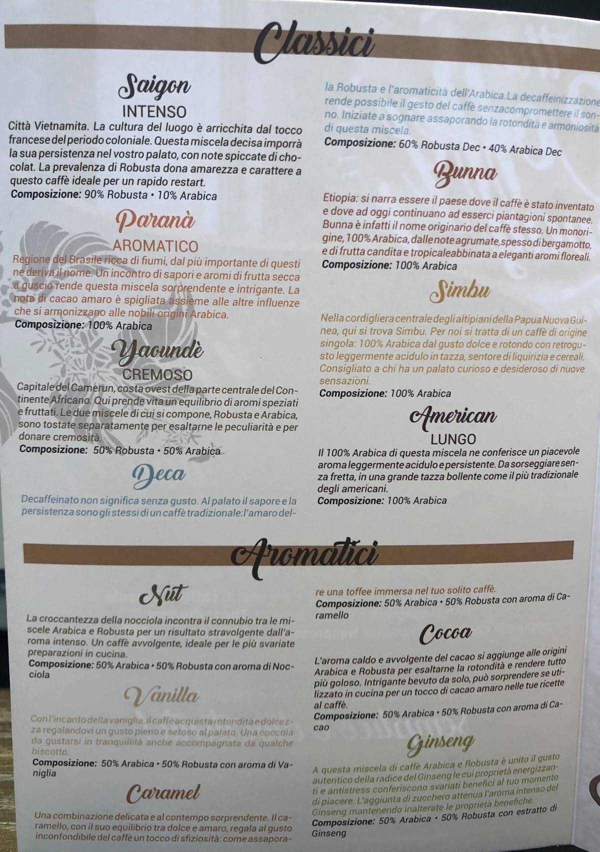 Menu di The Coffy Way - Roma Boccea 