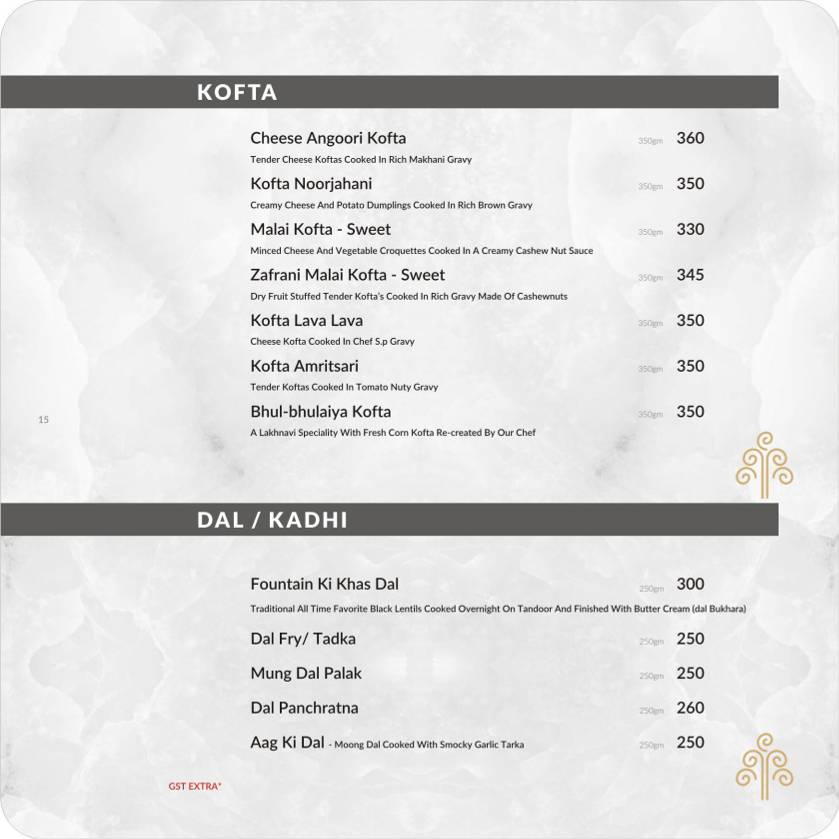 The Fountain - Banquet Hall, Party Lawn & Pool Side Restaurant Ahmedabad menu