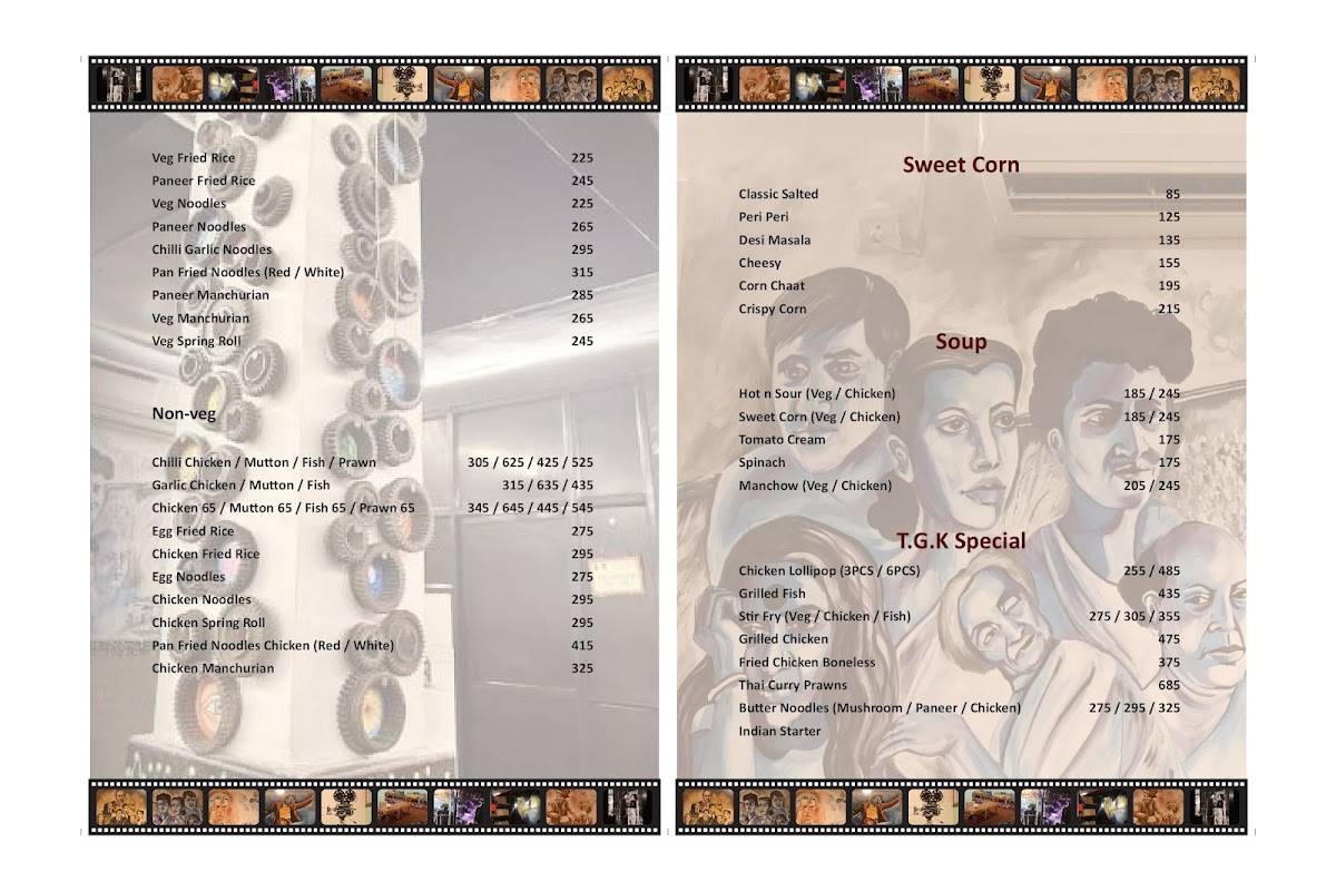 The Garage Kitchen menu