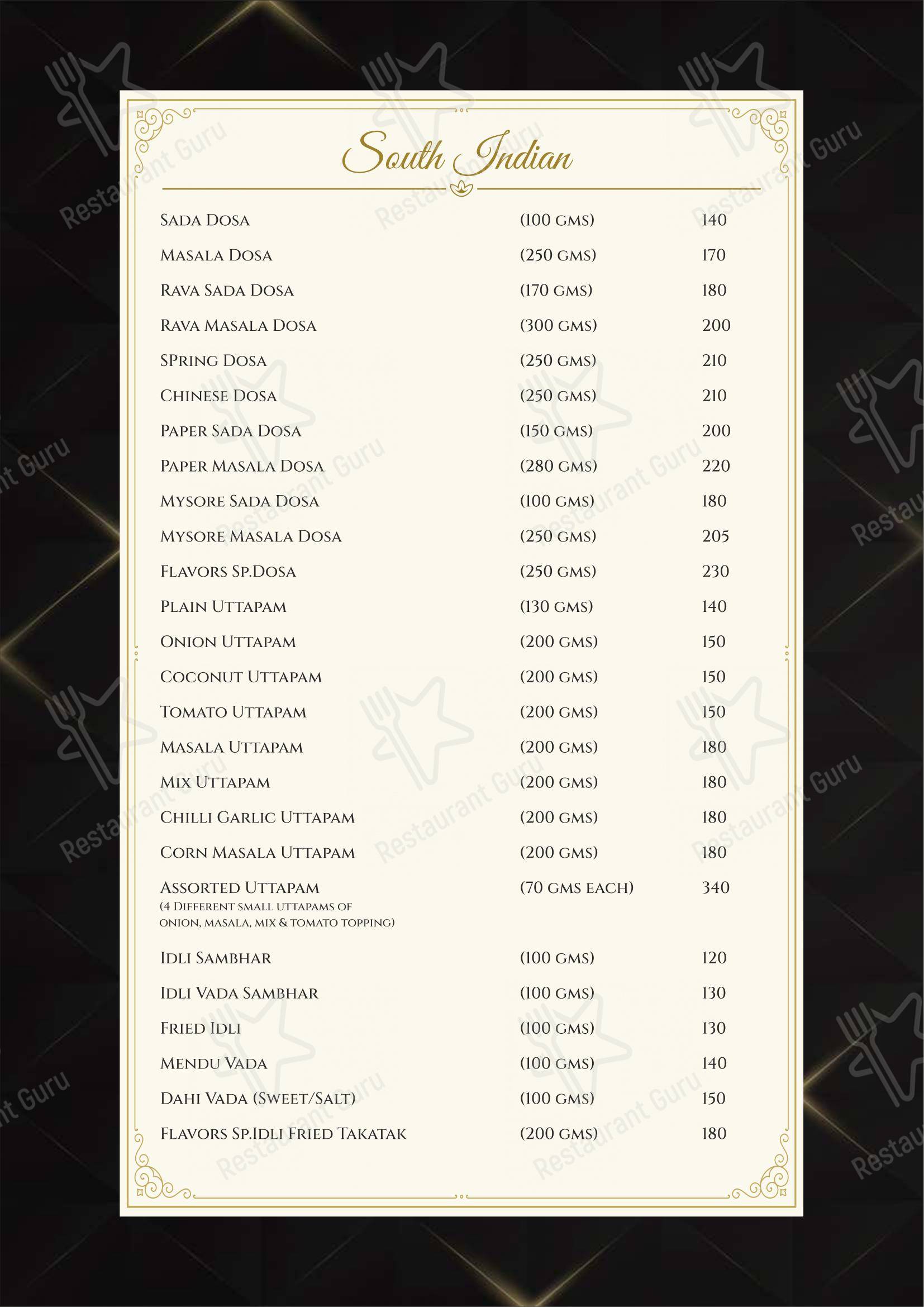 The Grand Flavors - Menu