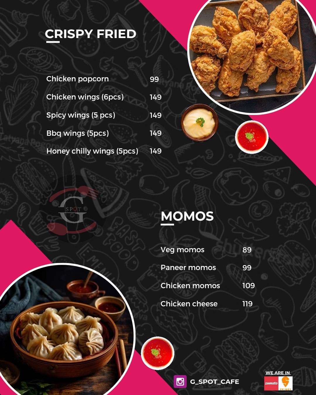 The Grind Spot cafe menu