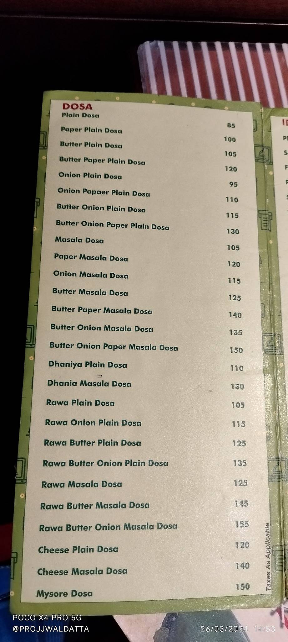 The Guptas menu