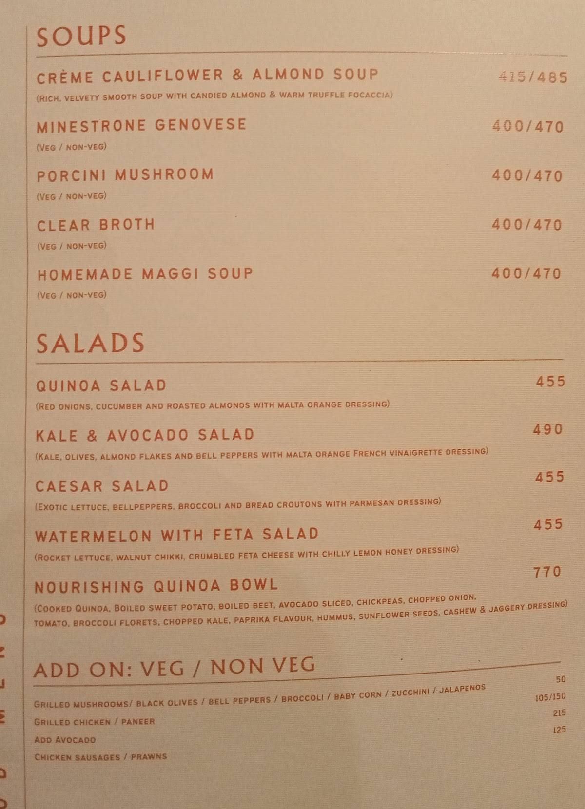 The Homemade Cafe menu