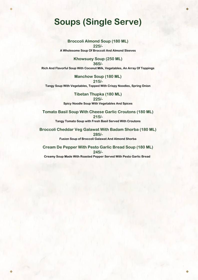 The House of Makeba - Veg Restaurant in Bhat, Ahmedabad menu