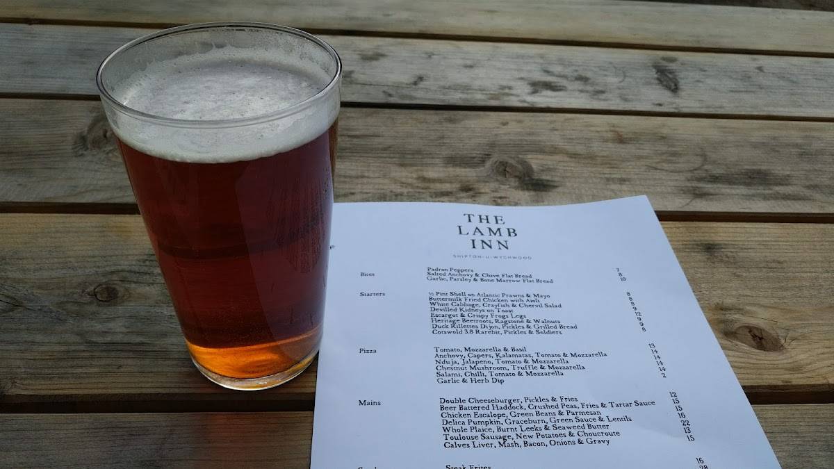 Menu at The Lamb Inn pub & bar, ShiptonunderWychwood, High Street