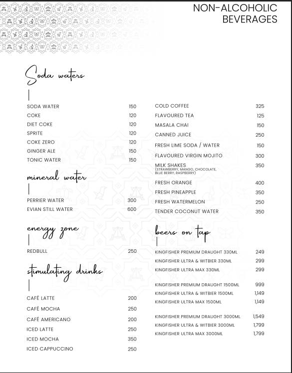 The Loft menu
