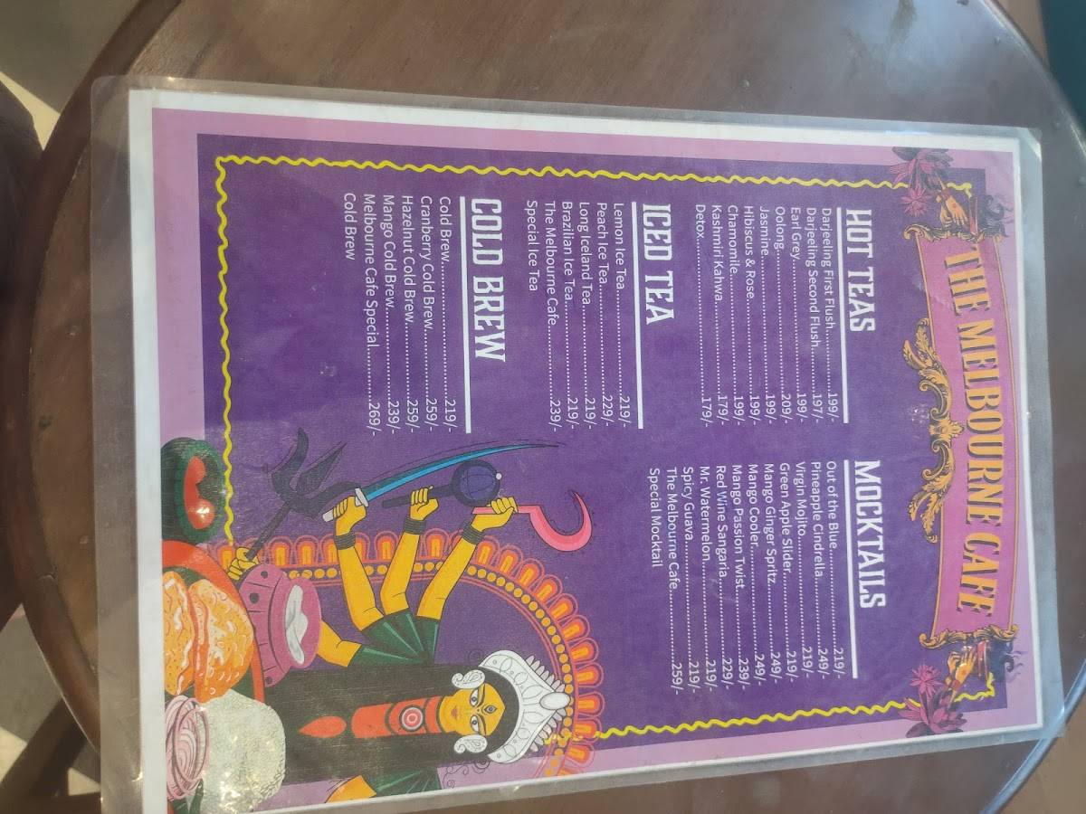 The Melbourne Cafe menu