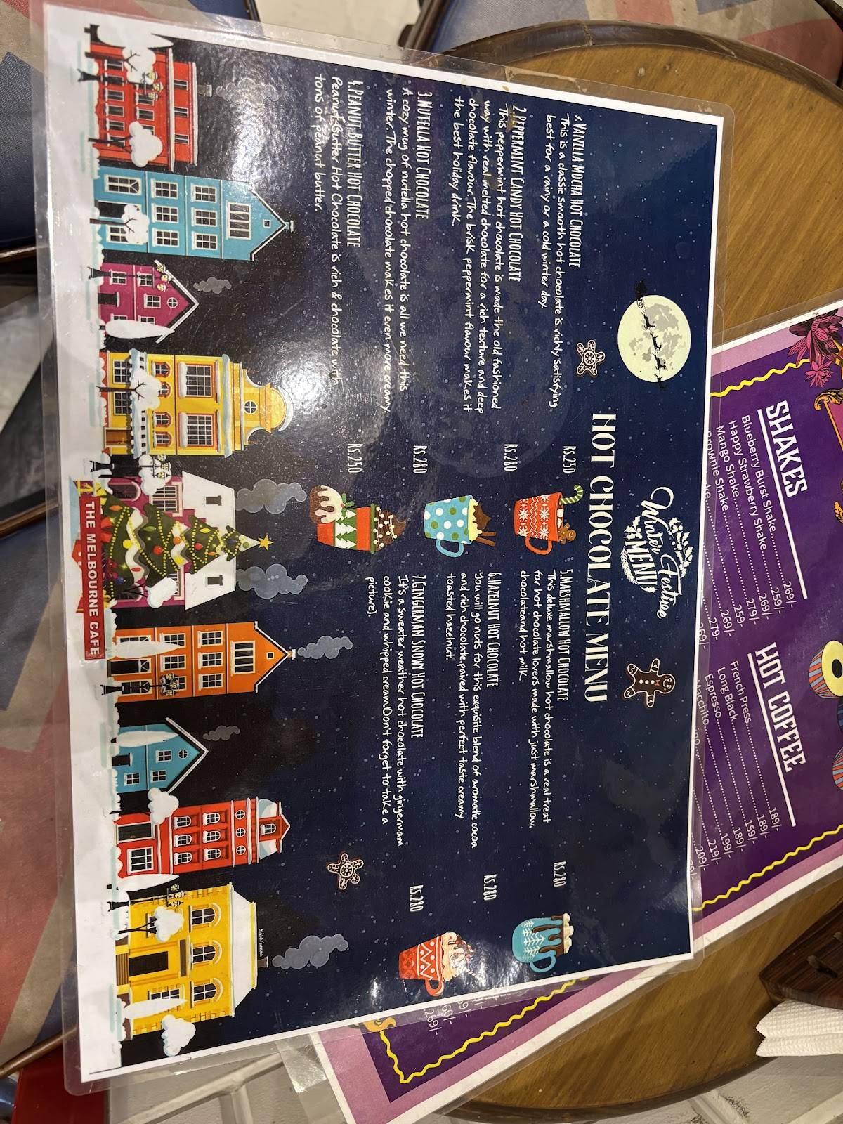 The Melbourne Cafe menu