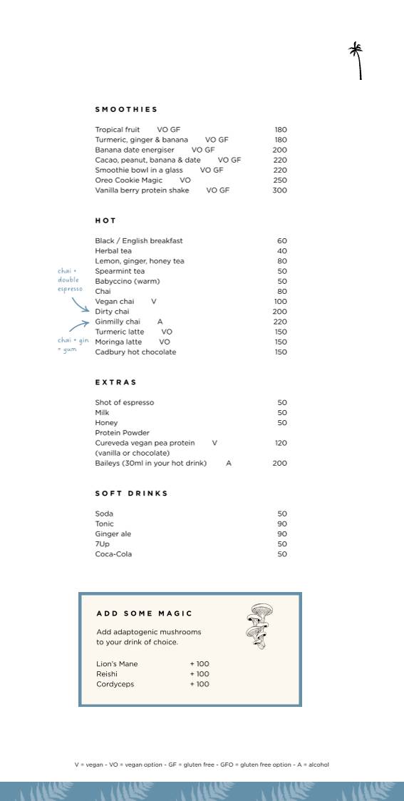 The Mill Cafe menu