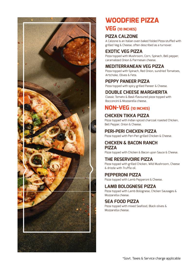 The Reservoire Koramangala menu