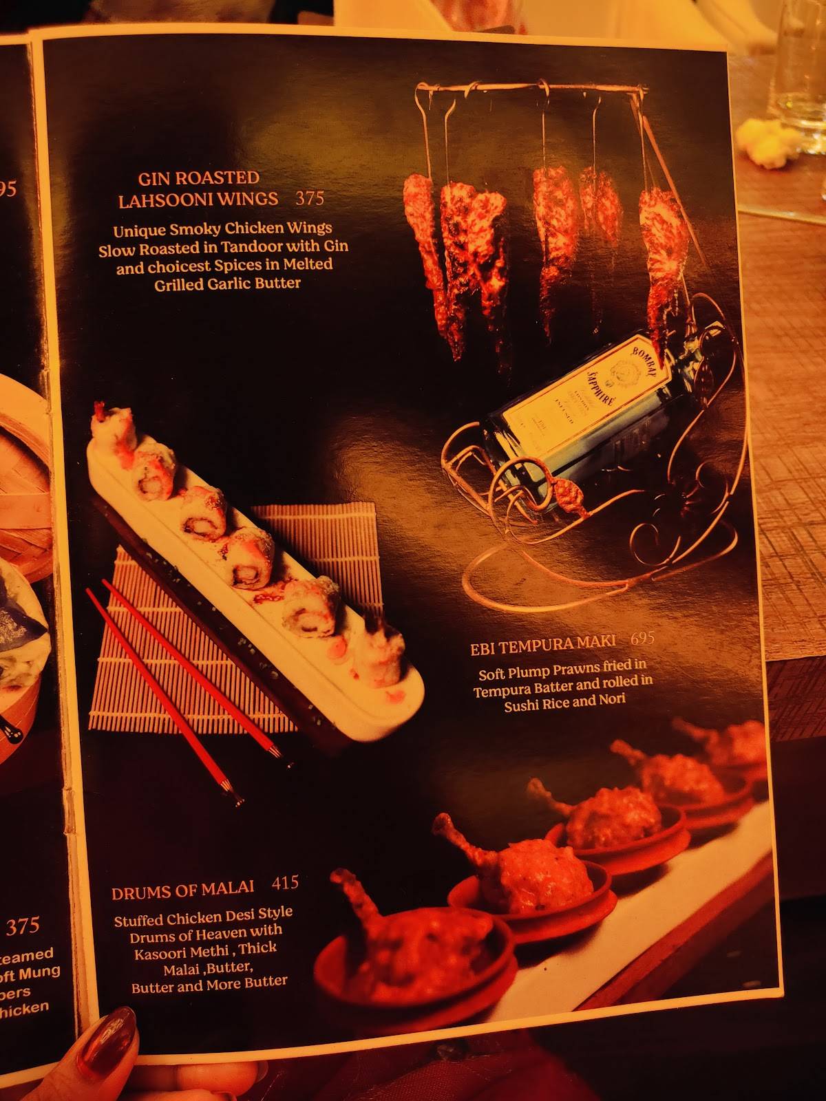 The Saffron Tree menu