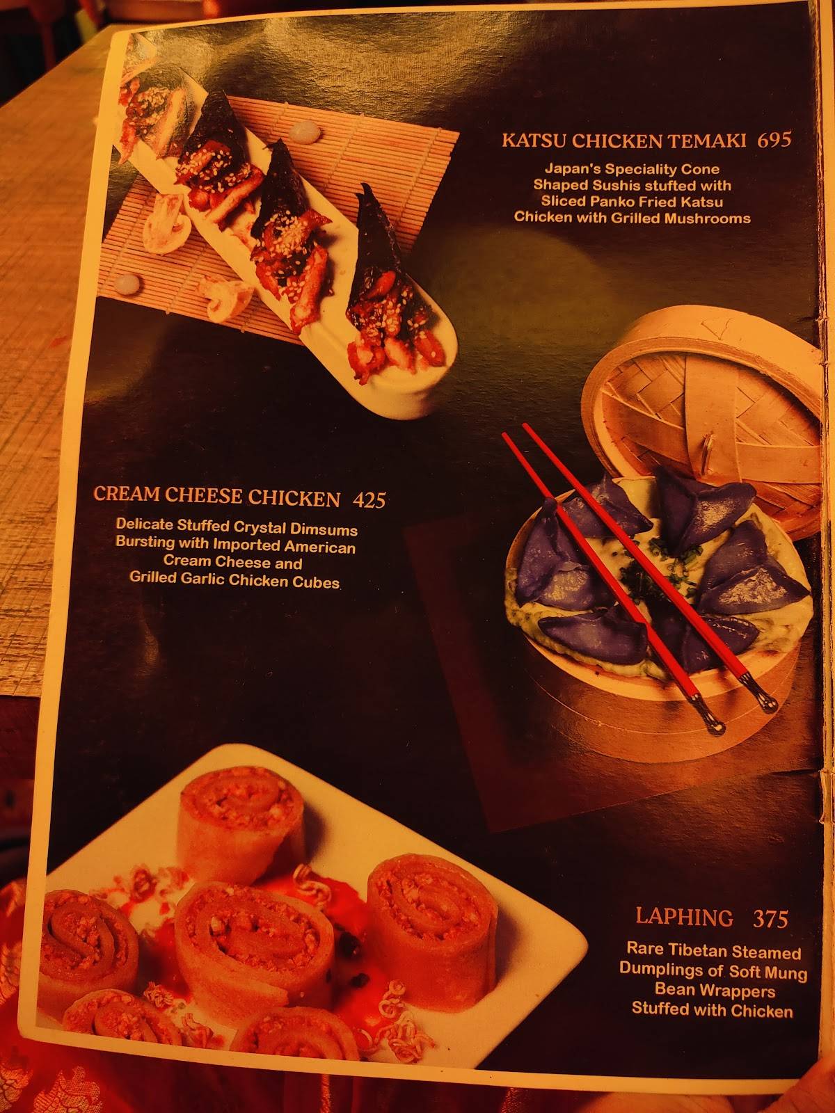 The Saffron Tree menu