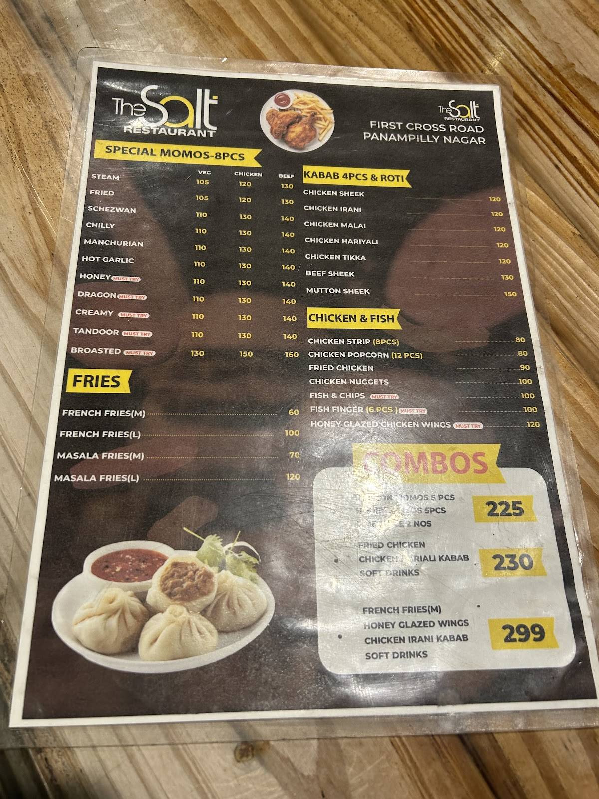 The Salt Restaurant Panampilly Nagar menu