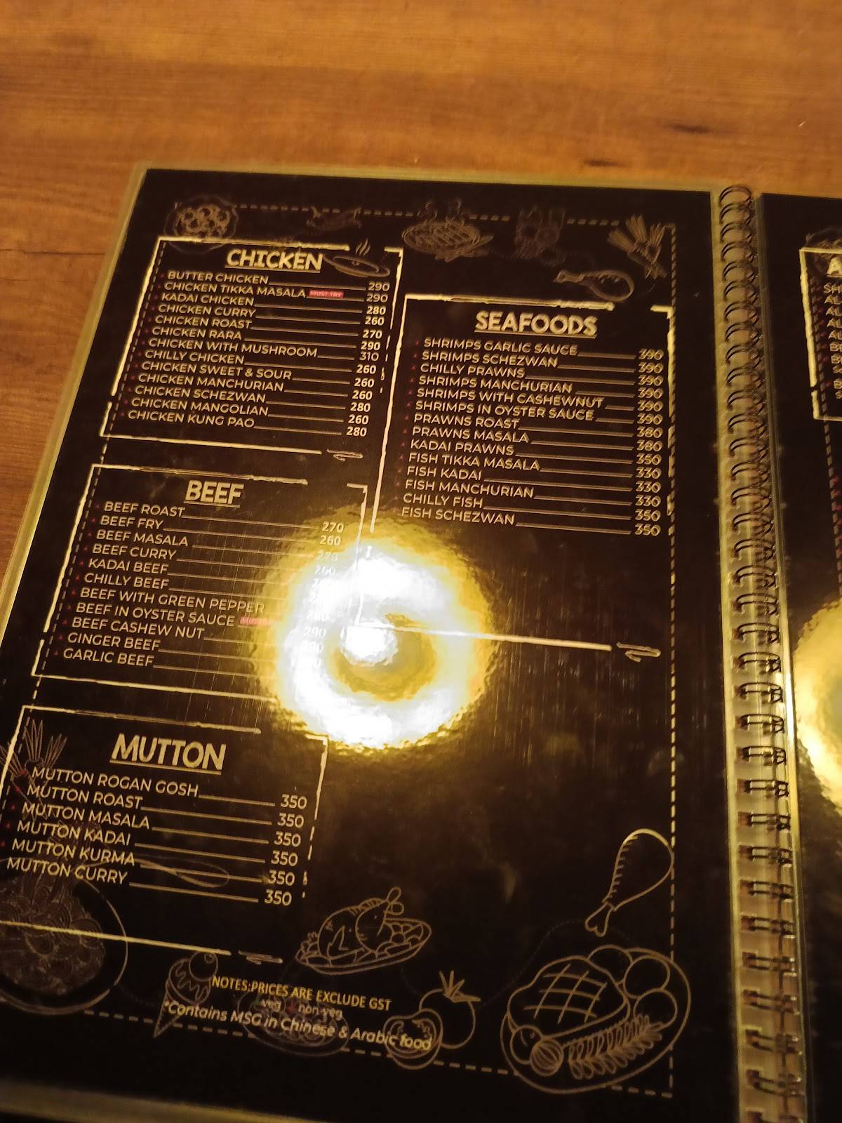 The Salt Restaurant Panampilly Nagar menu