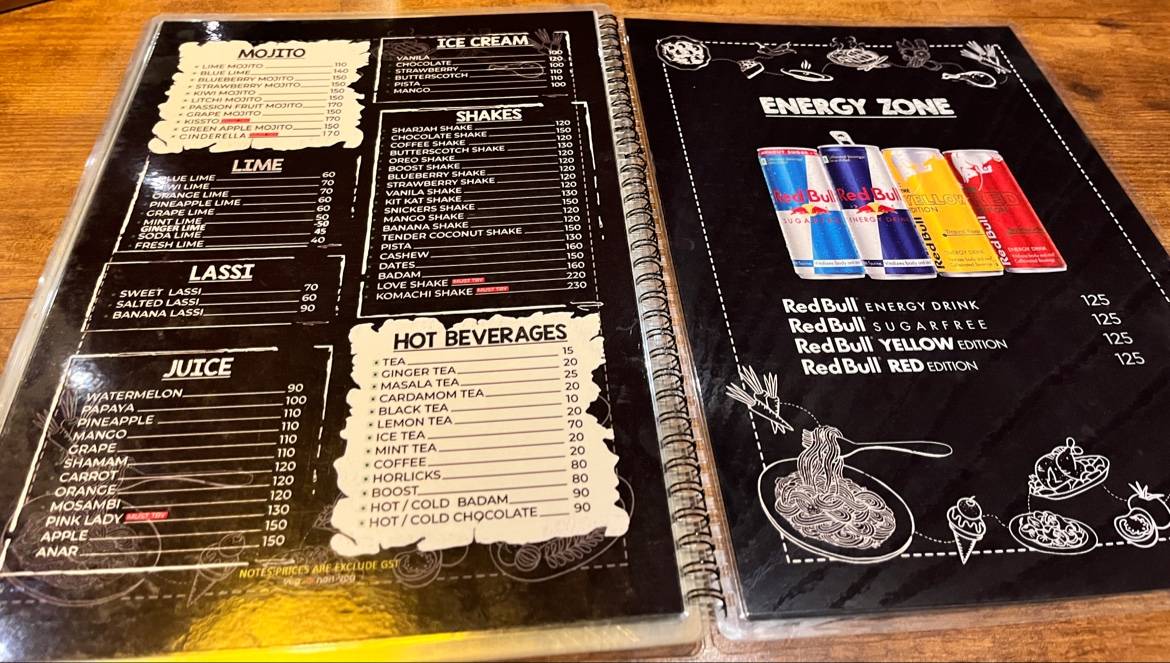 The Salt Restaurant Panampilly Nagar menu