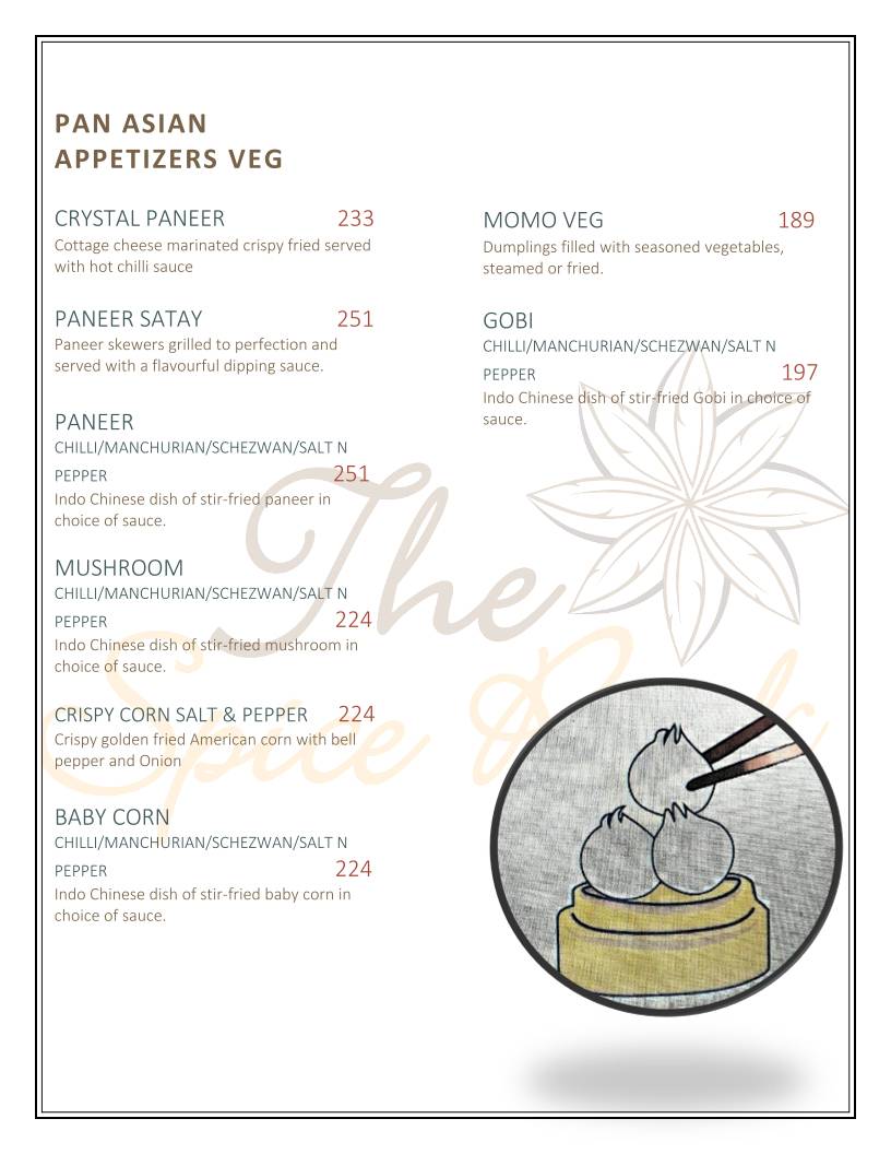 The Spice Rack menu