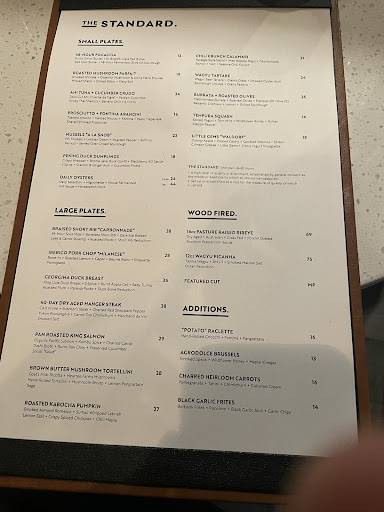 Menu de The Standard
