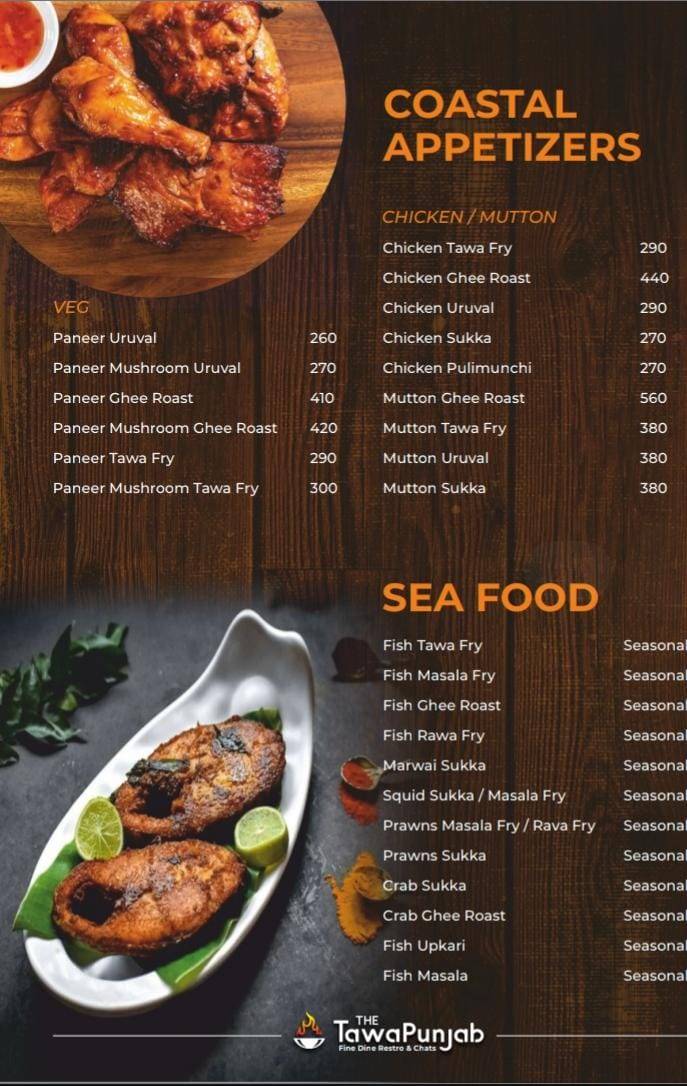The Tawa Punjab menu