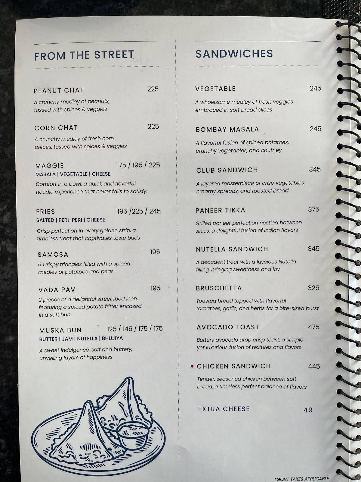 The Toast House menu