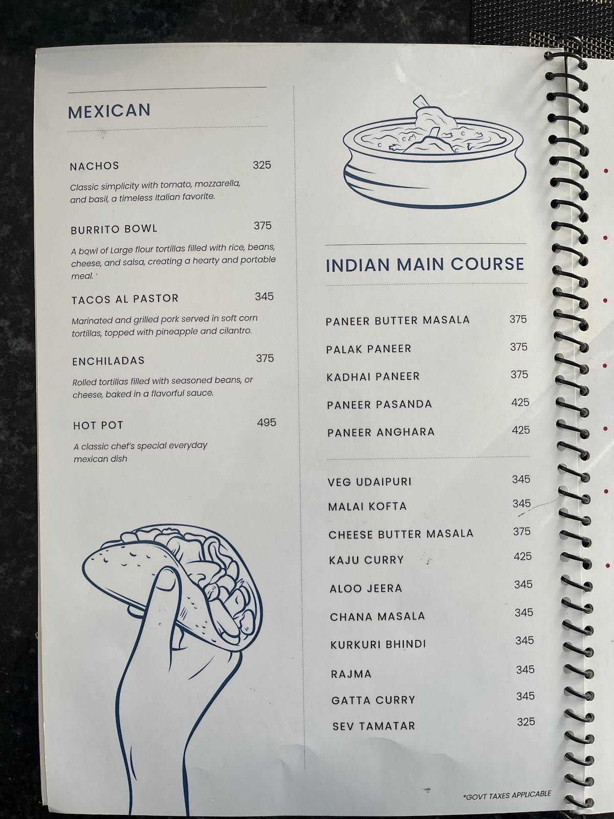 The Toast House menu
