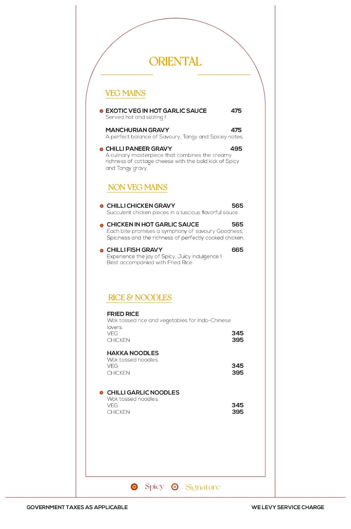 The Yellow Chilli - Gaur City Mall menu