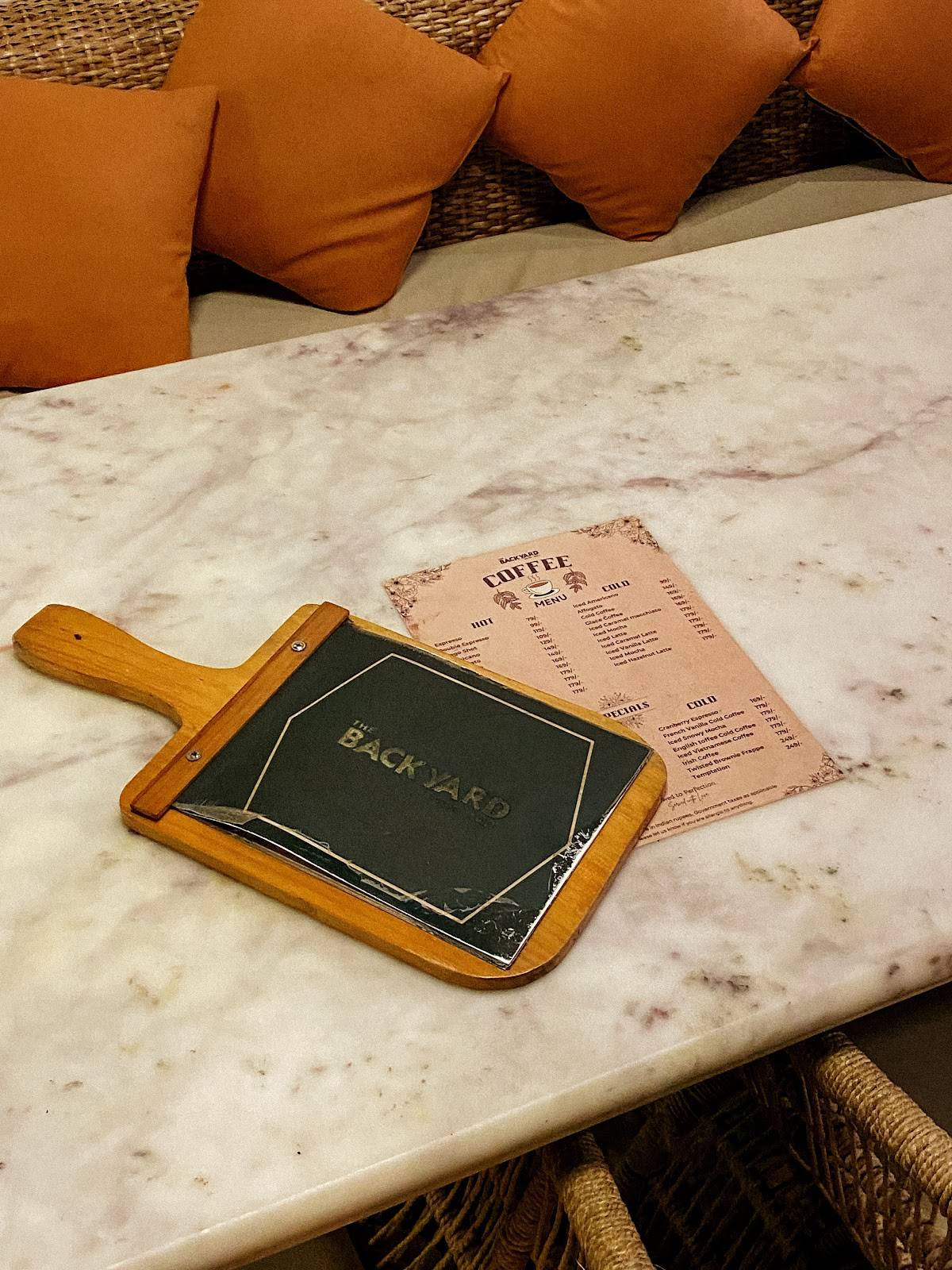 The backyard bistro grill. menu