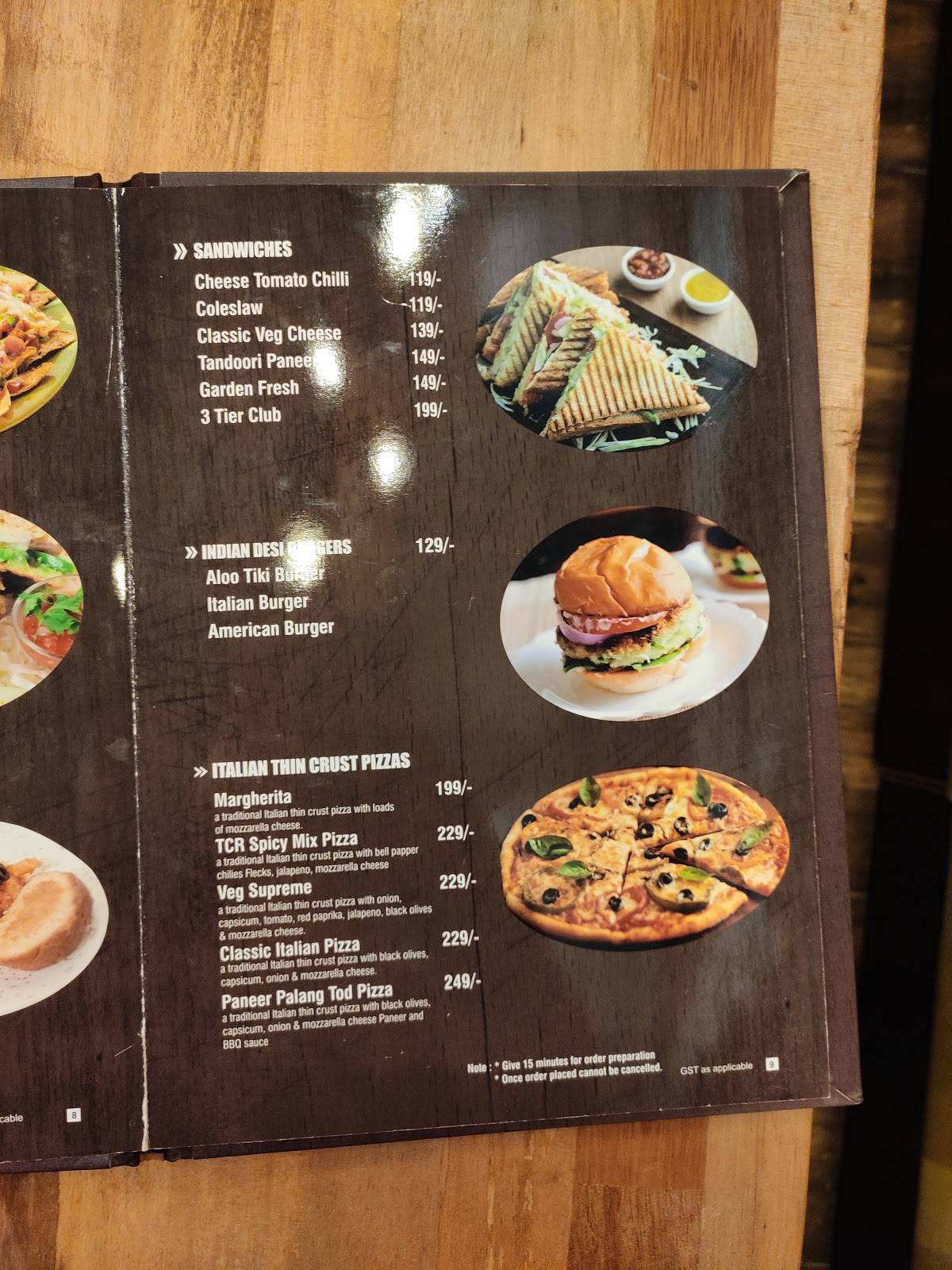 The chocolate room menu