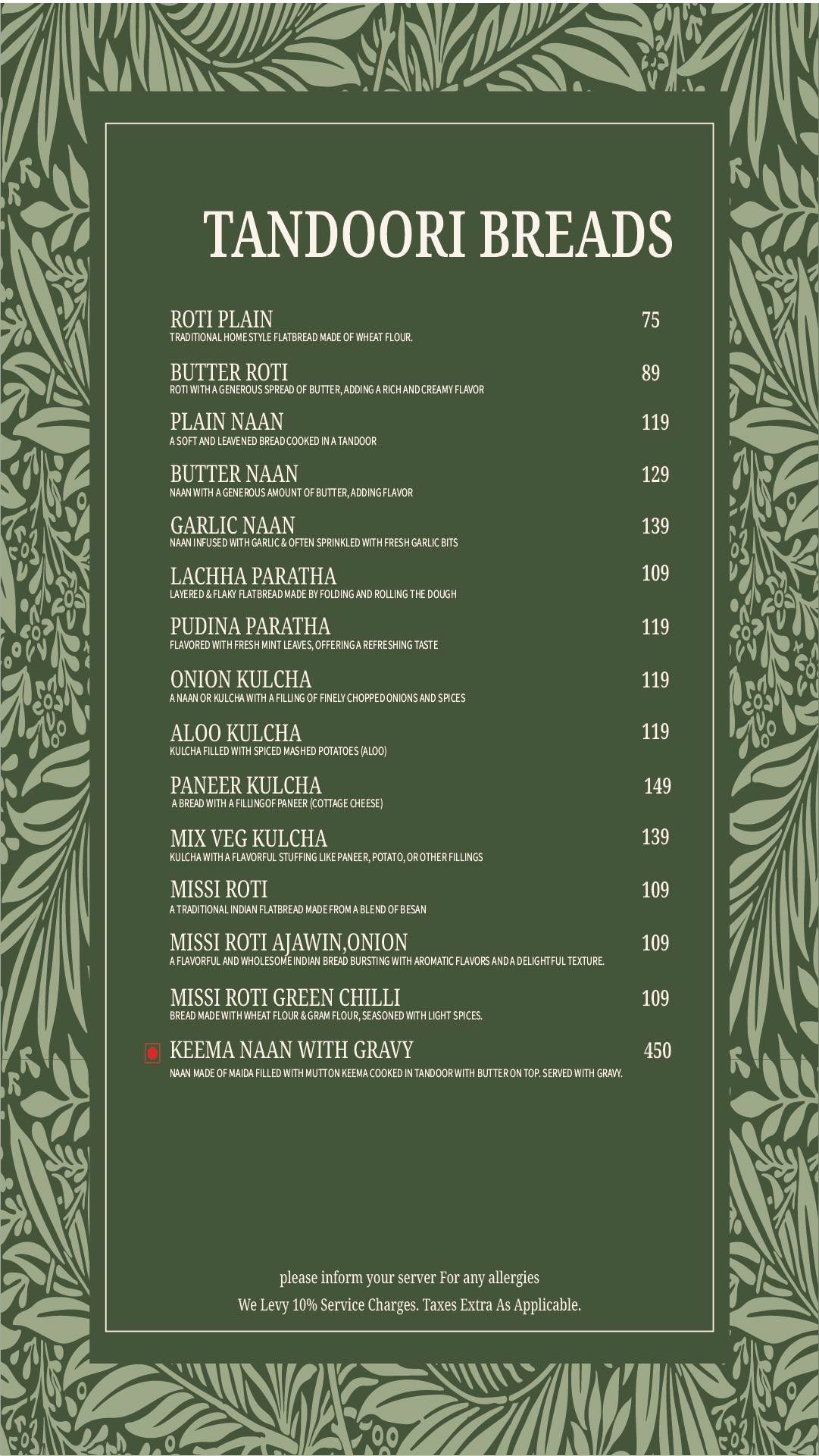 The laalten menu