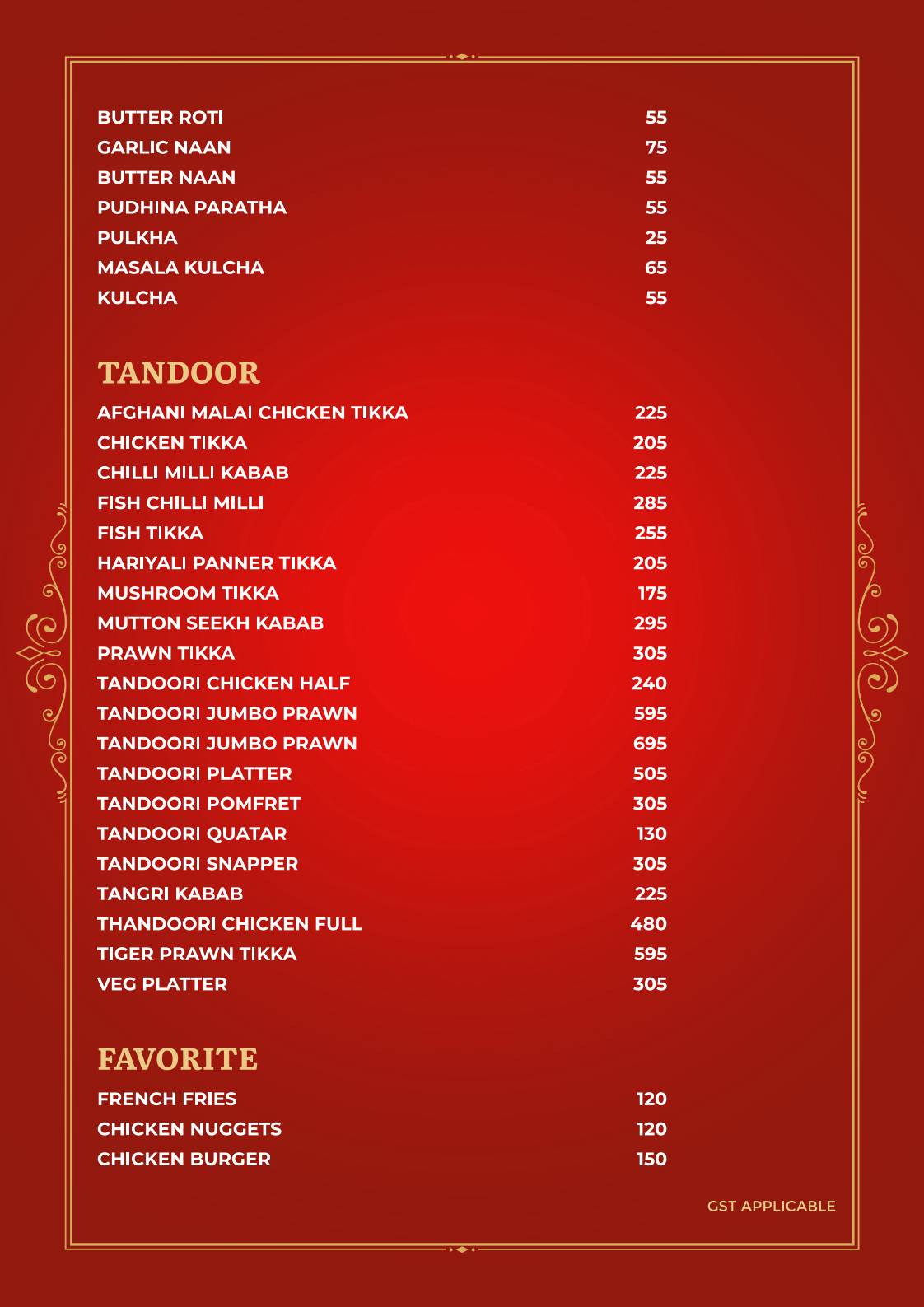 Thiru's Hot Kitchen Restaurant menu