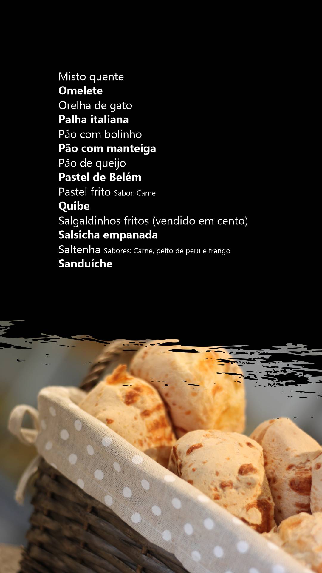 Casa do Pão cardápio