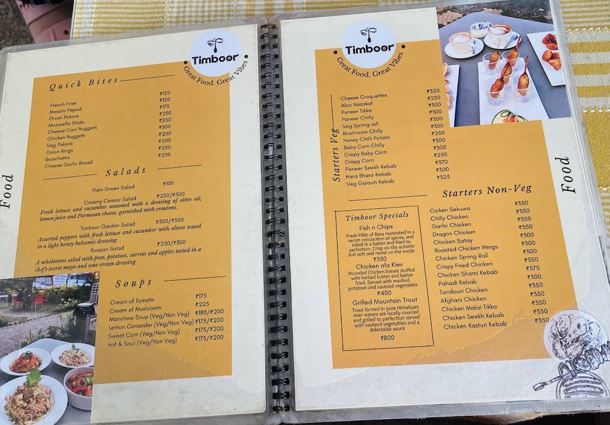 Timboor on The Trail menu