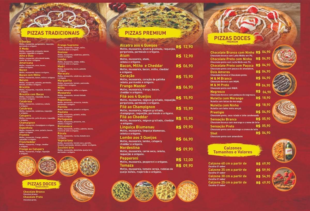 Tomaza Pizzaria Florianópolis cardápio