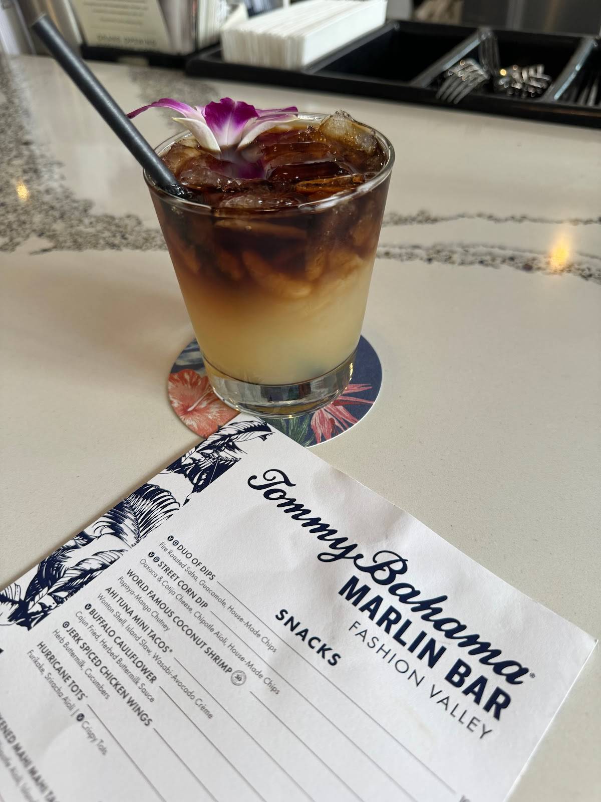 Menu at Tommy Bahama Marlin Bar & Store, San Diego