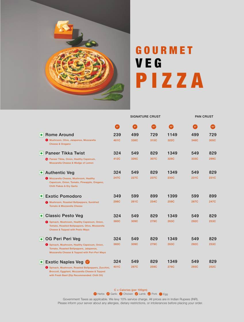 Tossin Pizza Green Park Best Pizza Places in Delhi menu
