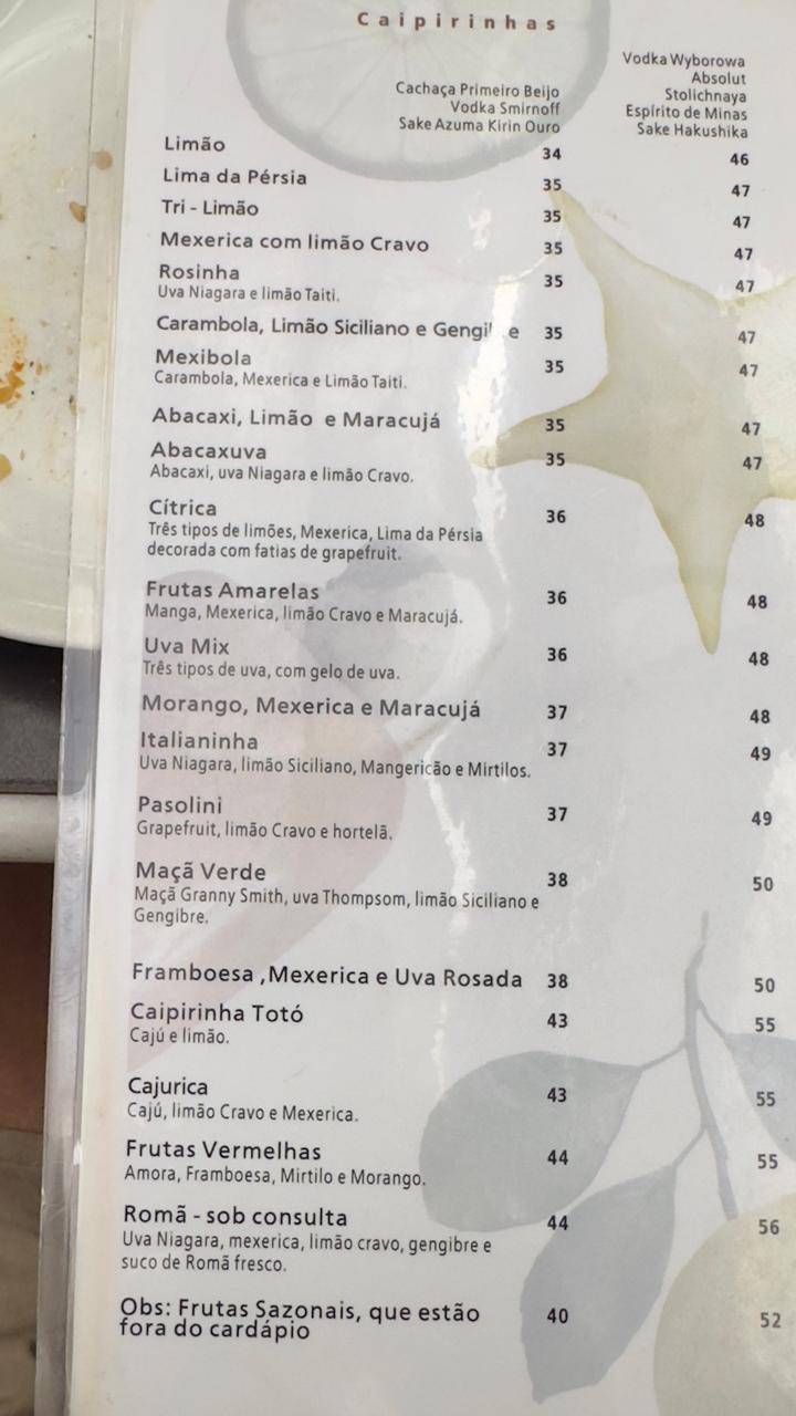 Totó Ristorante cardápio