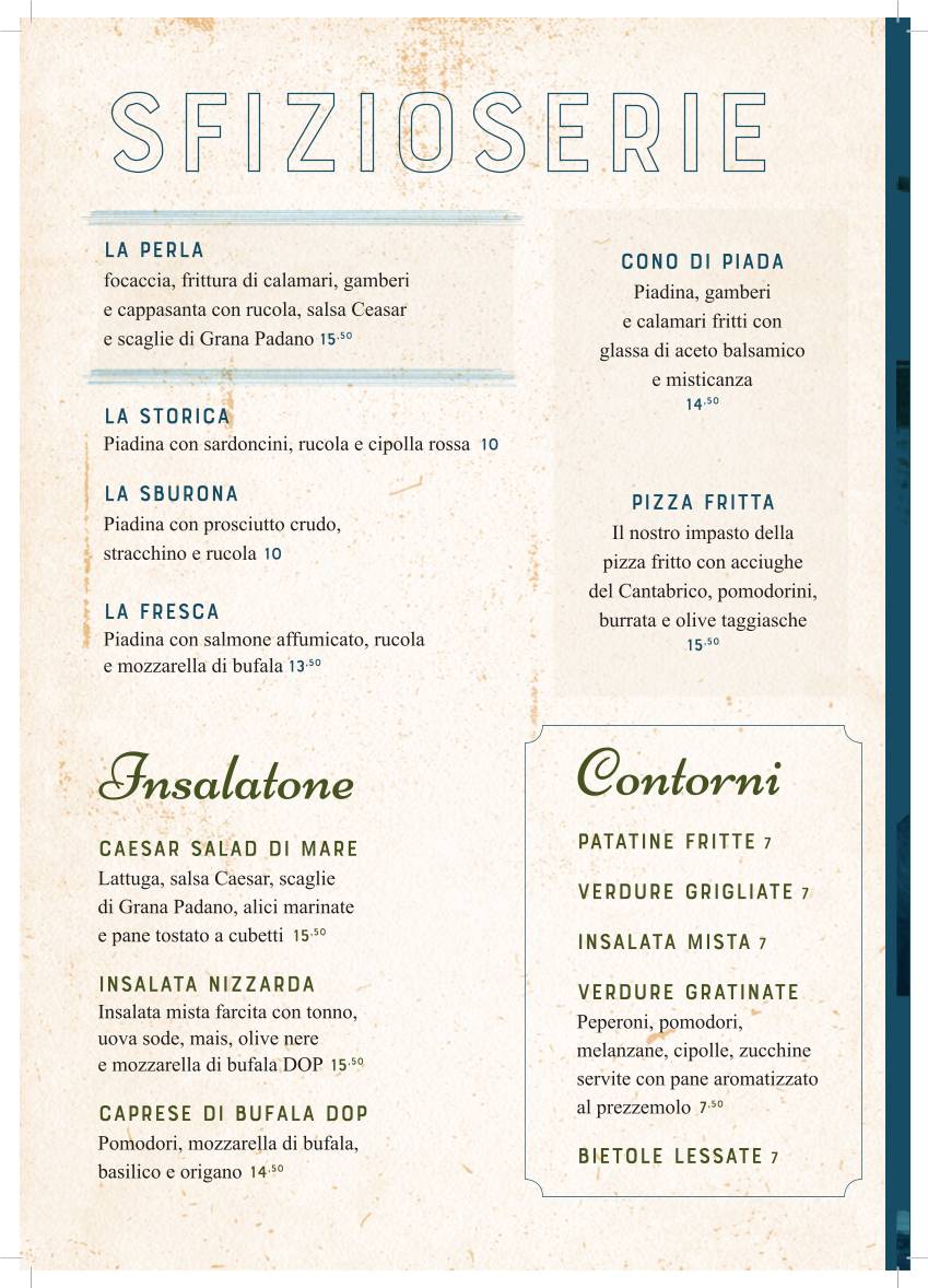 Menu di Trampolines Cucina di mare, ristoratori dal 1963 