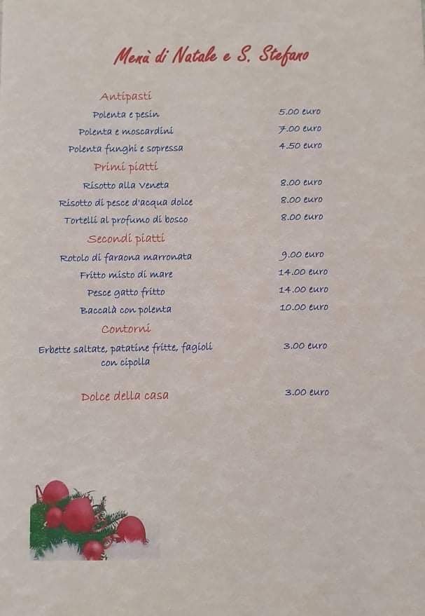 Menu di Trattoria Ai Cacciatori 