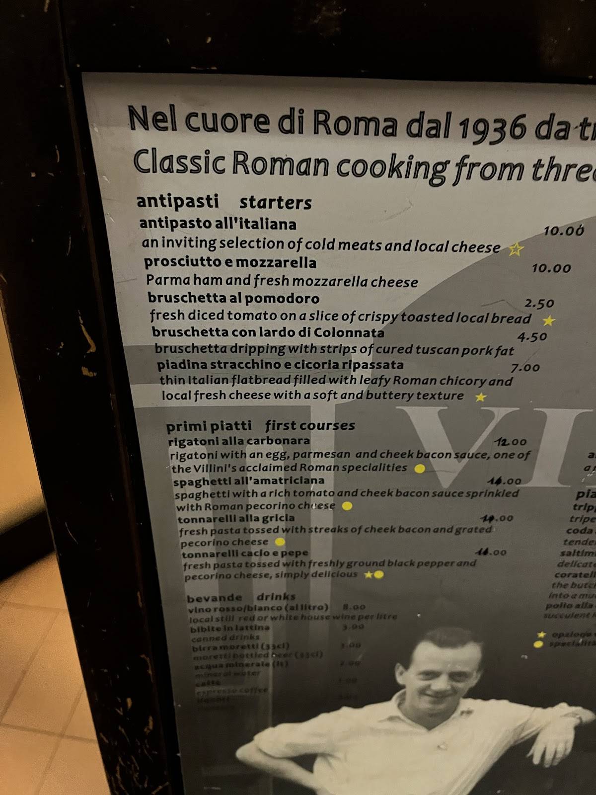 Menu di Trattoria Ai Villini 