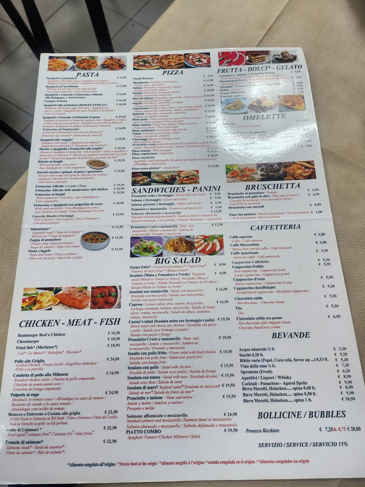 Menu di Trattoria Da Paolo 