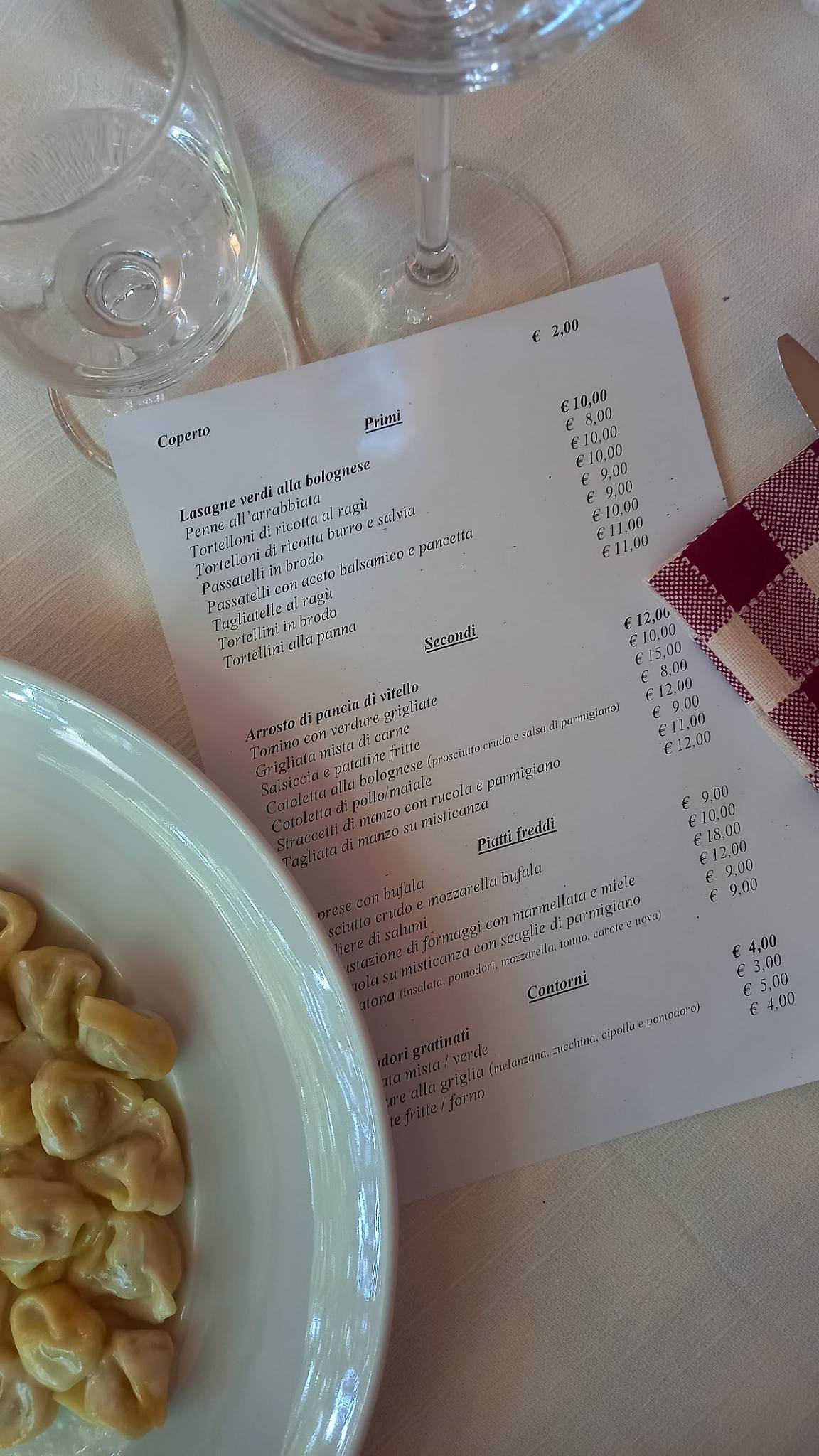 Menu di Trattoria Dal Piccolo 