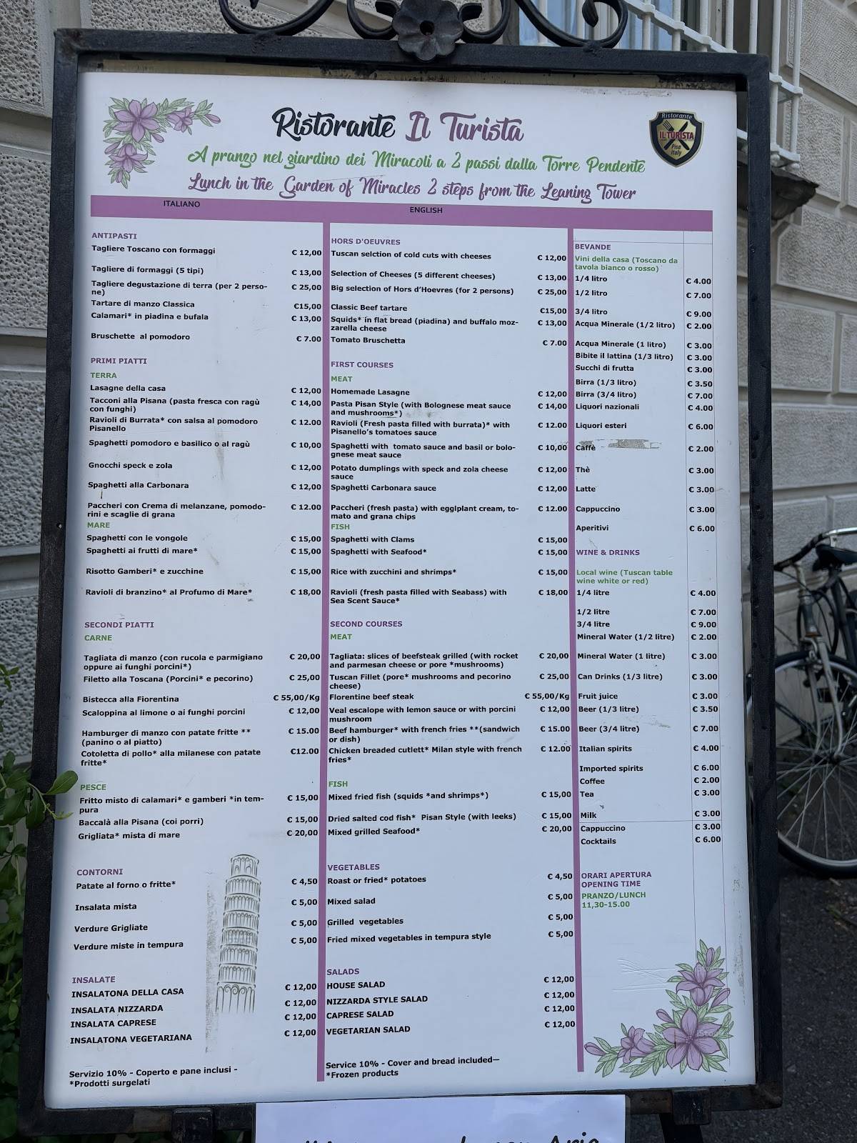 Menu di Ristorante Il Turista 