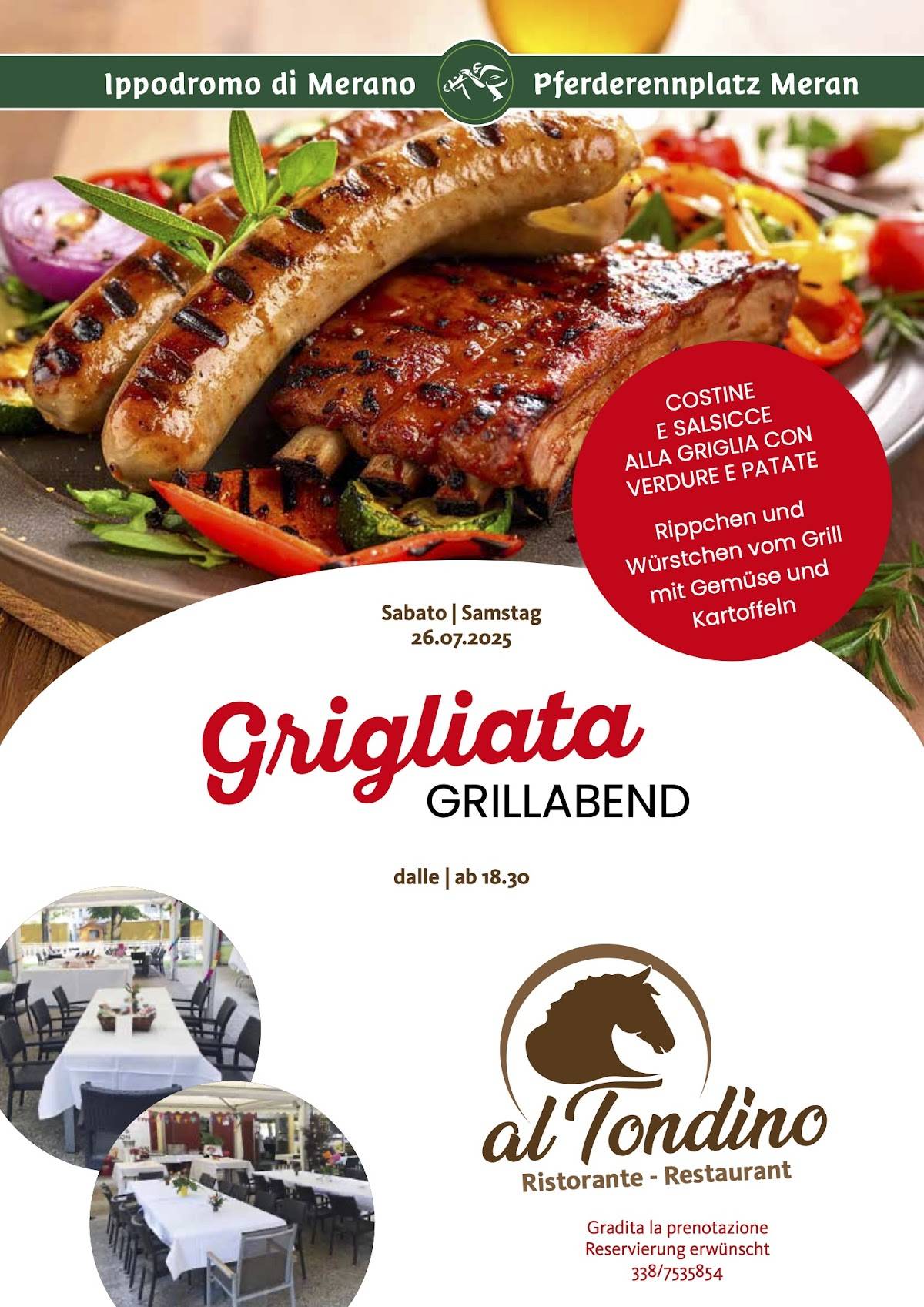 Menu di Trattoria Ippodromo Merano Al Tondino 