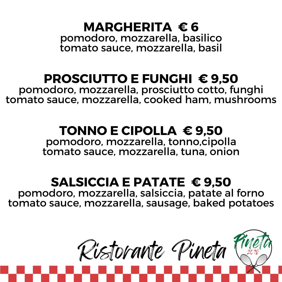 Menu di Trattoria La Pineta 